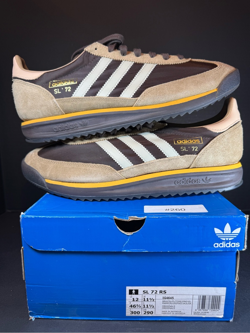 Adidas SL '72 Men's Brown/Tan Retro Trainer size 12M